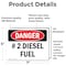 Signmission No. 2 Diesel Fuel Danger Sign, Vinyl Decal, 7in W x 5in L, 2PK OS-2PACK-DS-D-57-L-1120 - alternate 4